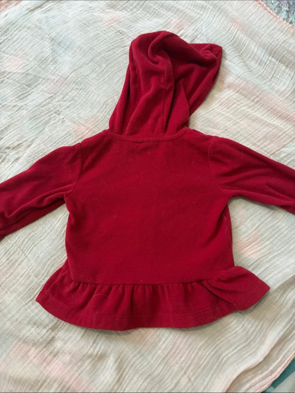 Carter's Red Girls' Hooded Zip Jacket with Ruffle Hem